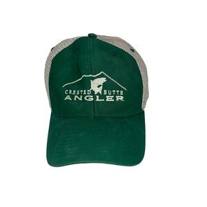 Ouray Crested Butte Angler Fly Fishing Green & Cream Trucker Hat